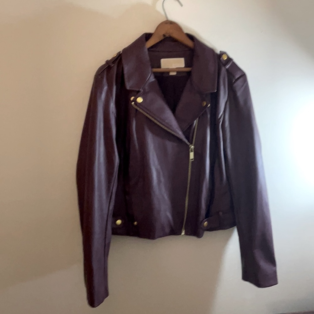 Michael Michael Kors vegan leather moto jacket.